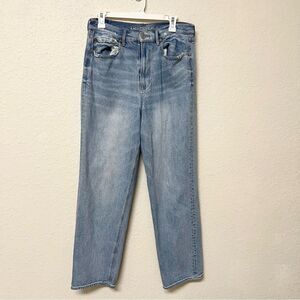 American Eagle Baggy Jeans Light Wash Womens 90s Y2K Size 12R High Rise